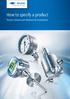 How to specify a product. Process Sensors and Mechanical Instruments