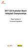 2017 U23 Australian Beach Volleyball Championships. Player Handbook & Tournament Regulations