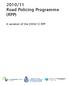 2010/11 Road Policing Programme (RPP) A variation of the 2009/12 RPP