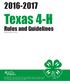 Texas 4-H Rules and Guidelines