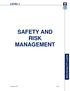 SAFETY AND RISK MANAGEMENT