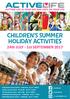 CHILDREN S SUMMER HOLIDAY ACTIVITIES