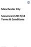 Manchester City Seasoncard 2017/18 Terms & Conditions