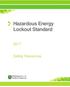 Hazardous Energy Lockout Standard. Safety Resources