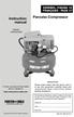Pancake Compressor. Instruction manual ESPAÑOL: PÁGINA 19 FRANÇAISE : PAGE 37 MODEL CPFAC2040P