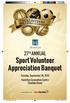 Sport Volunteer Appreciation Banquet