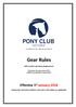Gear Rules. With Comfort and Safety Requirements. This book is the sole source of PCV saddlery and equipment requirements