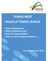TENNIS WEST RULES of TENNIS LEAGUE. Rules & Regulations Player Behaviour Code Roles & Responsibilities Rules for Non-Umpired Matches (Appendix 1)