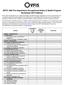 NFPA 1500 Fire Department Occupational Safety & Health Program Worksheet (2013 Edition)