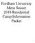 Fordham University Mens Soccer 2018 Residential Camp Information Packet