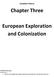 Chapter Three. European Exploration and Colonization