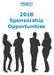 2018 Sponsorship Opportunities