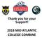 Thank you for your Support! 2018 MID ATLANTIC COLLEGE COMBINE