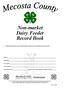 Non-market Dairy Feeder Record Book