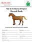 My 4-H Horse Project Record Book