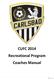 CUFC 2014 Recreational Program Coaches Manual