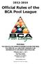Official Rules of the BCA Pool League