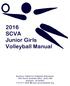2016 SCVA Junior Girls Volleyball Manual