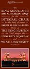 The KING ABDULLAH II IBN AL-HUSSEIN WAQF INTEGRAL CHAIR. - for the study of Imam - FAKHR AL-DIN AL-RAZI'S Work at THE KING HUSSEIN