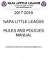 NAPA LITTLE LEAGUE RULES AND POLICIES MANUAL
