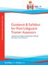 Guidance & Syllabus for Pool Lifeguard Trainer Assessors