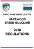 BARC YORKSHIRE CENTRE HAREWOOD SPEED HILLCLIMB 2018 REGULATIONS
