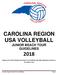 CAROLINA REGION USA VOLLEYBALL JUNIOR BEACH TOUR GUIDELINES 2018