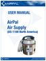 USER MANUAL. AirPal Air Supply. (AS-1100 North America) 1488 Limeport Pike, Coopersburg, PA airpal.com fax