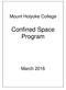 Mount Holyoke College. Confined Space Program
