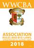 WWCBA ASSOCIATION RULES AND BYE-LAWS, STRATEGIES & GUIDELINES