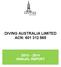 DIVING AUSTRALIA LIMITED ACN: ANNUAL REPORT