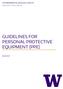 GUIDELINES FOR PERSONAL PROTECTIVE EQUIPMENT (PPE)