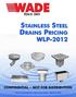 WLP2012 STAINLESS STEEL. OPTIONS FOR 1300SS/1330SS Series