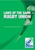 LAWS OF THE GAME RUGBY UNION. Incorporating the Playing Charter