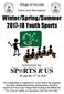 Winter/Spring/Summer Youth Sports