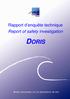 Rapport d enquête technique Report of safety investigation DORIS