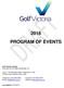 2018 PROGRAM OF EVENTS