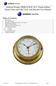 Ambient Weather TIDECLOCK-25 6 Nautical Brass Quartz Time and Tide Clock with Bayonet User Manual