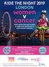 RIDE THE NIGHT 2019 LONDON. women v cancer. Cycle 100km through London at night and raise funds to beat women s cancers