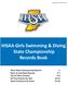 IHSAA Girls Swimming & Diving State Championship Records Book