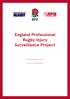 England Professional Rugby Injury Surveillance Project Season Report