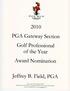 PGA Gateway Section Golf Professional of the Year Award Nomination