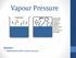 Outcomes: Operationally define vapour pressure