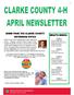 NEWS FROM THE CLARKE COUNTY EXTENSION OFFICE WHAT S INSIDE: PAGE 2 PAGE 3 PAGE 4 PAGE 5 PAGE 6