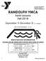 RANDOLPH YMCA Swim Lessons Fall 2018 September 9-December 8 (12-weeks)