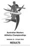 Australian Masters Athletics Championships. Adelaide April 2016 RESULTS