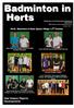 Newsletter of the Hertfordshire Badminton Association HBA website:   October 2011 Price 1