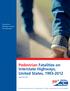 Pedestrian Fatalities on Interstate Highways, United States, Saving lives through research and education.