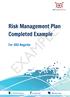 Risk Management Plan Completed Example. For XXX Regatta