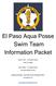 El Paso Aqua Posse Swim Team Information Packet